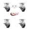 Service Caster 5 Inch Kingpinless Thermoplastic Rubber Wheel Caster Brakes 2 Swivel Locks, 4PK SCC-KP30S520-TPRRD-SLB-BSL-2-SLB-2 - alternate 3